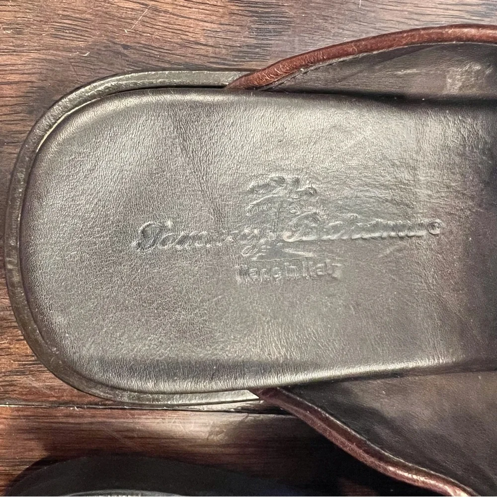 Tommy Bahama Men's Brown Leather Slide Sandals